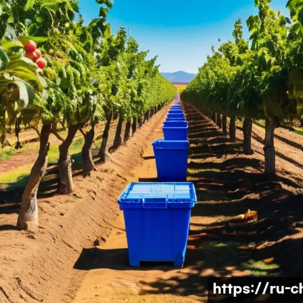 칠레와 한국의 무역 협정 - A vibrant scene of Chilean fruit farmers in a sunlit orchard, harvesting ripe apples and grapes, wit...