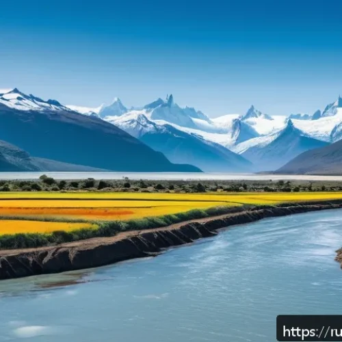 Home 17 칠레의 기후 변화와 환경 문제 - A panoramic view of the Patagonian landscape featuring rapidly retreating glaciers flowing into a ri...